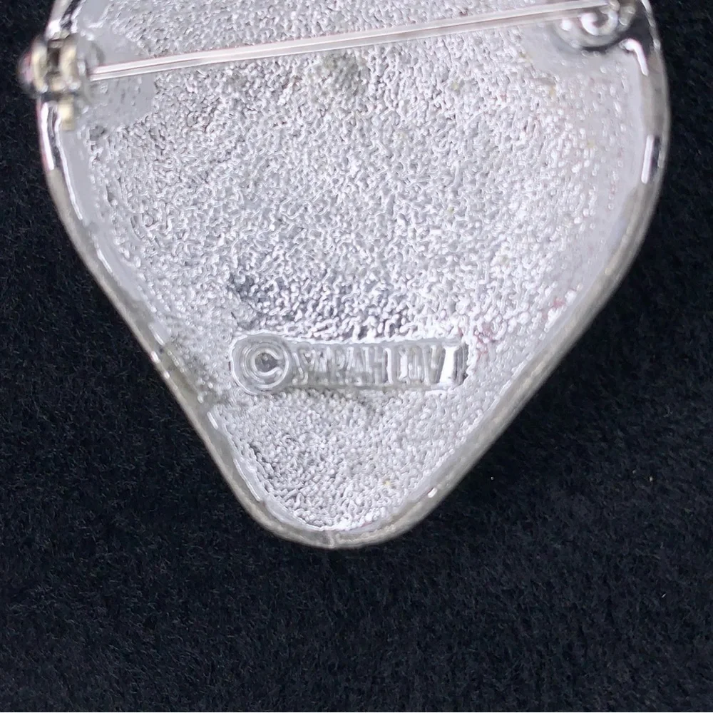 Vintage Sarah Coventry Large Strawberry Brooch Pin Cottagecore Silver Signed